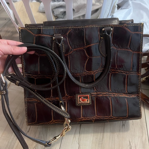 Dooney & Bourke Crocodile Embossed Leather Janine Satchel - Picture 2 of 8